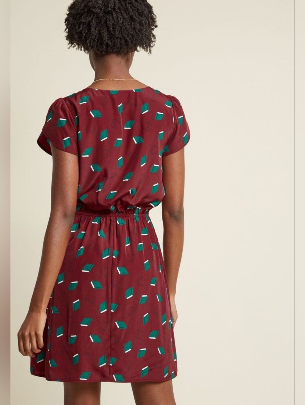 ModCloth Oh My Gosh A Line Book Print Dress Size L - Picture 2 of 10